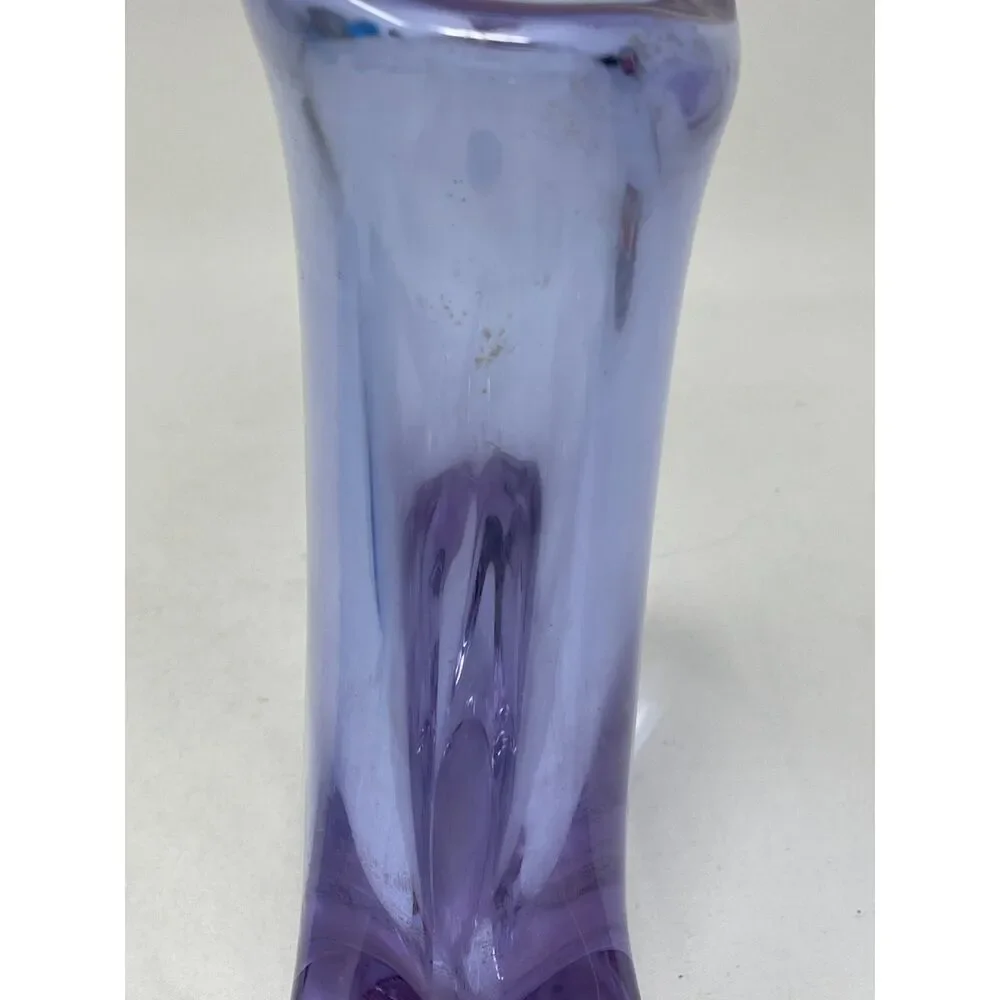 Vintage MCM Murano Amethyst Purple Vase Handblown Italy Sommerso Flavio Poli 9